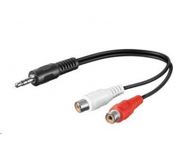 PREMIUMCORD Kabel audio 3,5mm Jack - 2x Cinch 20cm (M/F, stereo)