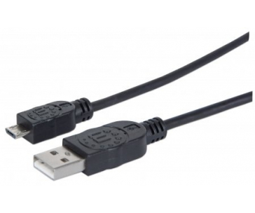 MANHATTAN Kabel propojovací USB 2.0  A Male / Micro-B Male, 1.8m, černý