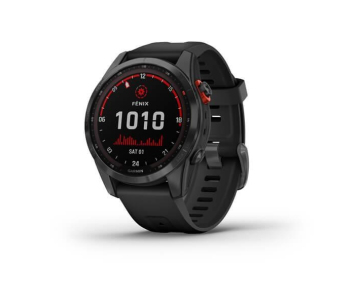 Garmin fenix 7s Solar, Gray/ Black Silicone Band, EU