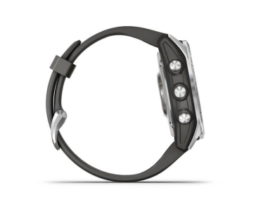 Garmin fenix 7s Glass, Silver/ Graphite Silicone Band, EU