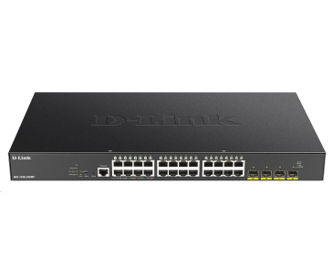 D-Link DGS-1250-28XMP 28-port Gigabit Smart PoE Switch, 24x GbE PoE+, 4x SFP+, PoE 370W