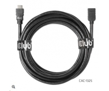 Club3D Kabel prodlužovací Rychlý HDMI 4K60HZ (M/F), 5m, černá, 26 AWG