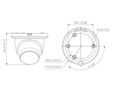 Dahua IPC-HDW5449TM-SE-LED-0280B, IP kamera, 4MPx, 1/1.8” CMOS, objektiv, 2,8 mm, IR<30, IP67