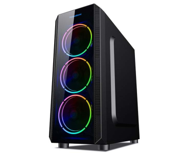 VeinX case Mars MAR01A Mid Tower, bez zdroje, 3xUSB, průhledná bočnice, 4xARGB Fan 120mm, černá