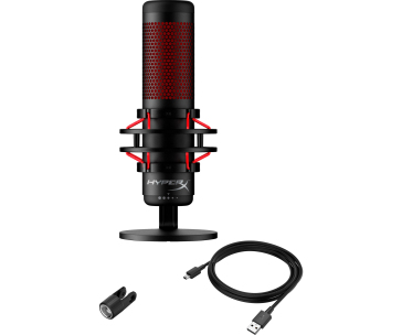 HyperX QuadCast - USB Microphone (Black-Red) - Red Lighting (HX-MICQC-BK) - Mikrofon