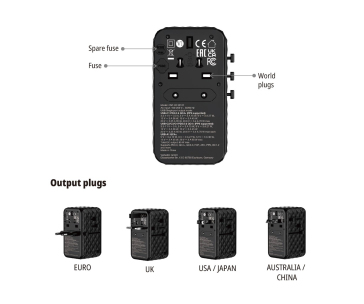 VERBATIM GaN Nabíječka do sítě s vestavěným USB-C kabelem Charge 'n' Travel, 85W, 4xUSB-C, 1xUSB