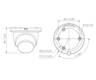 Dahua IPC-HDW2541TM-S-0360B, IP kamera, 5Mpx, 1/2.7" CMOS, objektiv 3,6 mm, IR<30, IP67