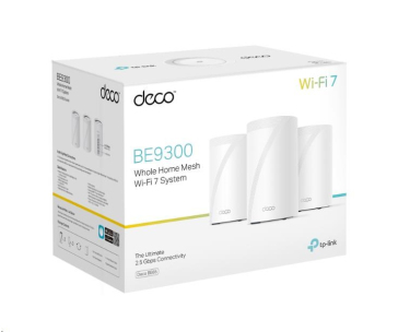 TP-Link Deco BE65(3-pack) WiFi7 Mesh(BE9300,2,4GHz/5GHz/6GHz,4x2,5GbELAN/WAN, 1xUSB3.0)