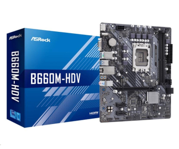 BAZAR - ASRock MB Sc LGA1700 B660M-HDV, Intel B660, 2xDDR4, 1xDP, 1xHDMI, 1xVGA, mATX - Po opravě (Bez příšlušenství)