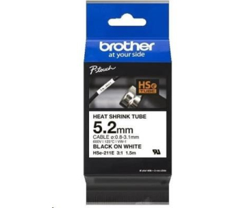 BROTHER smršťovací bužírka - HSE-211E bílá pro E300VP H300 H500 E550 P700 P750 D800 P900 P950 - 5,2mm / o 0,8-3,1 / 3:1