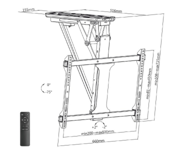 Elektrický stropní držák Tv Fiber Mounts M8C80