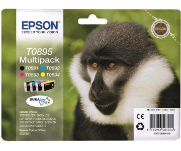 EPSON ink čer+bar Stylus "Opice" S20/SX100/SX200/SX400 (T0895) multipack