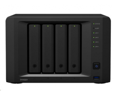 Synology DVA3221 (4C/AtomC3538/2,1GHz/8GBRAM/GTX1650/4xSATA/3xUSB3.2/4xGbE)