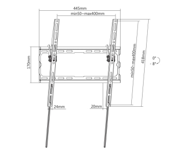 MANHATTAN Nástěnný držák TV (32"-70"/max 45kg), natáčecí, low-profile