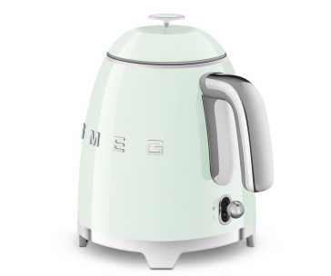 Smeg KLF05PGEU mini rychlovarná konvice, 0,8 l / 3 šálky, 1400 W, styl 50. let, pastelově zelená