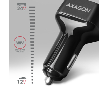 AXAGON PWC-PQ38, PD & QUICK nabíječka do auta 38W, 2x port (USB + USB-C), PD3.0/QC3.0/AFC/FCP/Apple