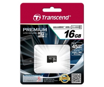 TRANSCEND MicroSDHC karta 16GB Premium, Class 10 UHS-I 300x, bez adaptéru