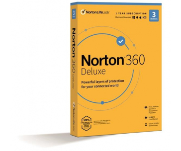 NORTON 360 DELUXE 25GB +VPN 1 uživatel pro 3 zařízení na 1 rok BOX