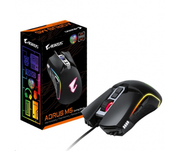 GIGABYTE myš Gaming Mouse AORUS M5, USB, Optical, up to 16000 DPI