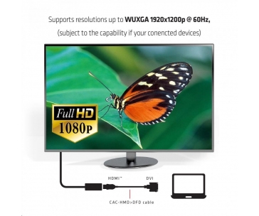 Club3D Adaptér pasivní HDMI na DVI-D Single Link (M/F), 22cm