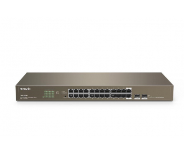 Tenda TEG1024F - 22-port Gigabit Ethernet Switch + 2x Combo SFP/RJ45, 10/100/1000 Mbps, Fanless, Rackmount, Kov