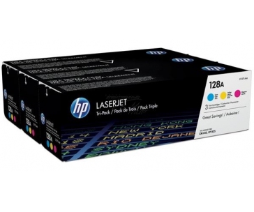 HP 128A CMY 3-pack LJ Toner Cart, CF371AM (1,300 / 1,300 / 1,300 pages)