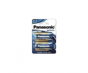 PANASONIC Alkalické baterie EVOLTA Platinum LR20EGE/2BP D 1,5V (Blistr 2ks)