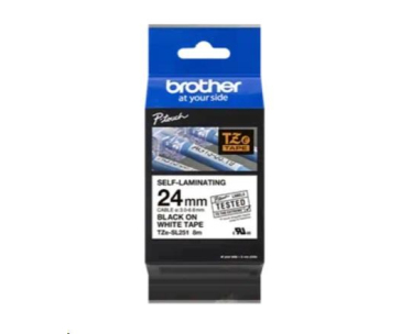 BROTHER TZESL251 - kazeta TZ šířky 24mm, lamino TZE-SL251, bílá/černé písmo