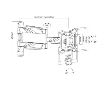 Elegantní plně nastavitelný Tv držák Fiber Mounts DF4