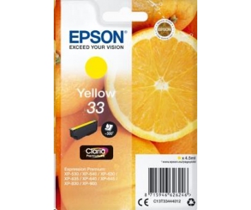 EPSON ink bar Singlepack "Pomeranč" Yellow 33 Claria Premium Ink