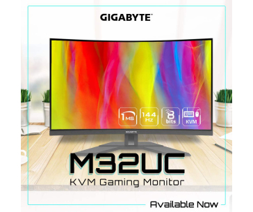 BAZAR - GIGABYTE LCD - 31.5" Gaming monitor M32UC, Prohnutý VA 1500R, 3840 x 2160 UHD, 144Hz, 3000:1, POŠKIOZENÝ OBAL