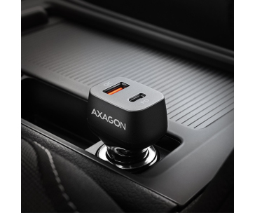 AXAGON PWC-PQ38, PD & QUICK nabíječka do auta 38W, 2x port (USB + USB-C), PD3.0/QC3.0/AFC/FCP/Apple