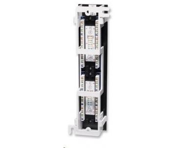 Intellinet Patch panel, 12 port Cat5e, UTP, černý, na zeď