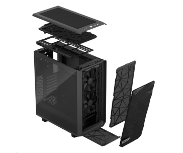 FRACTAL DESIGN skříň Meshify 2 Compact Gray TG Light Tint, USB 3.1 Type-C, 2x USB 3.0, bez zdroje, mATX