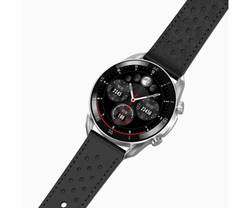 Garett Smartwatch V10 Silver-black leather