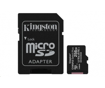 Kingston MicroSDXC karta 256GB Canvas Select Plus 100R A1 C10 Card + SD adaptér