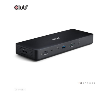 Club3D Dokovací stanice 16v1 Quadra (4) ThunderBolt 4, 2xTB, 3xDP, 2xHDMI, 3xUSB, RJ45, SD-TF Karta, 1xUSB-C, 150W PD