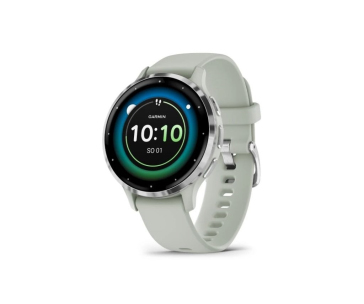 Garmin Venu® 3S, Silver/Sage grey, Silicone band