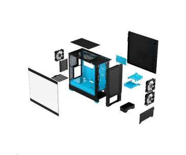 FRACTAL DESIGN skříň Pop Air RGB Cyan Core TG Clear Tint, 2x USB 3.0, bez zdroje, ATX