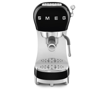 Smeg ECF02BLEU, ruční kávovar na espresso, 1350 W, 15 bar, termoblok, pasivní ohřívač šálků, černý