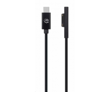 Manhattan nabíjecí kabel, Surface Connect to USB-C Charging Cable (M/M), 15 V / 3 A, 1.8m, černá