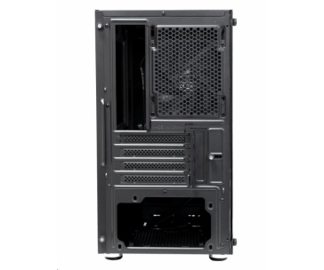 EVOLVEO M4, case mATX, 1x120mm PWM ventilátor, průhledná bočnice, černá