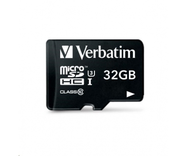 VERBATIM MicroSDHC karta 32GB Pro, U3 + adaptér