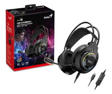 GENIUS sluchátka s mikrofonem GX GAMING HS-GX580U, USB, RGB, černá