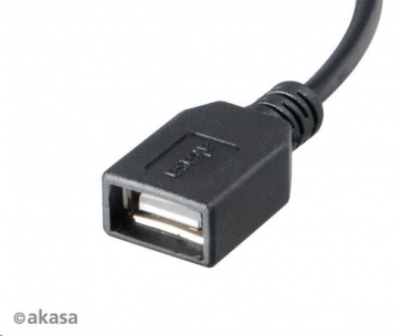 AKASA kabel redukce USB OTG Micro USB male na USB Type-A female, 15cm