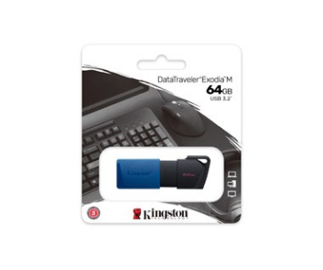 Kingston Flash Disk 64GB USB3.2 Gen 1 DataTraveler Exodia M (Black + Blue)