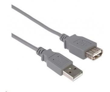 PREMIUMCORD Kabel USB 2.0 A-A 5m, prodlužovací (M/F) šedý