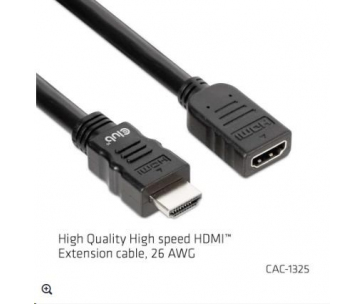 Club3D Kabel prodlužovací Rychlý HDMI 4K60HZ (M/F), 5m, černá, 26 AWG