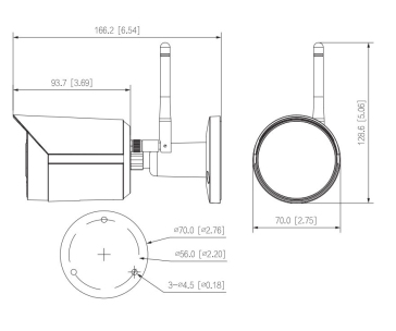 Dahua IPC-HFW1430DS-SAW-0280B, IP kamera, 4Mpx, 1/3" CMOS, objektiv 2,8 mm, IR<30, IP67, Wi-Fi