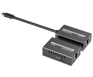 PremiumCord USB-C na HDMI extender přes patch kabel Cat5e/6/6a 4K@60Hz na 60m